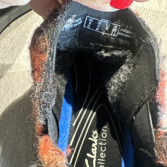 Clarks Boots Men’s Size 9 Black/Orange Gereld Easy Ankle Chelsea Slip On Wool main image 5